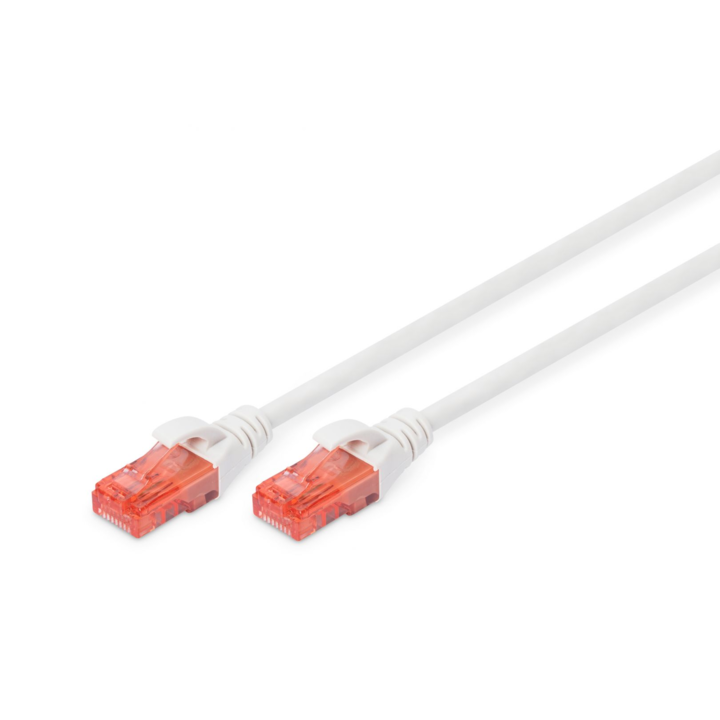 Пач кабел, Digitus, CAT6, U-UTP, 0.25 m, Бял/Оранжев