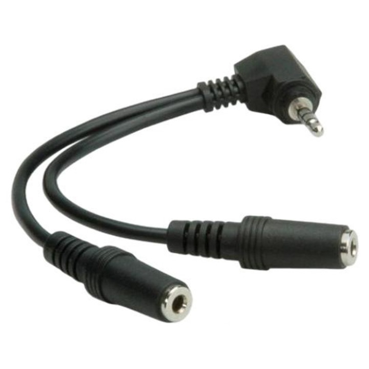 Cablu Stereo, Roline, 3.5 mm, Negru
