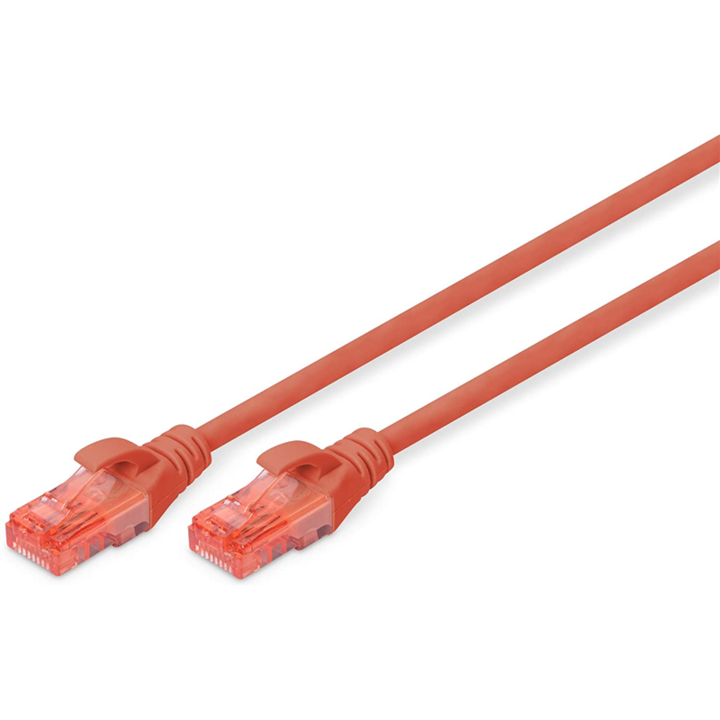 Cablu de corectie, Digitus, CAT6, U-UTP, 10 m, Rosu