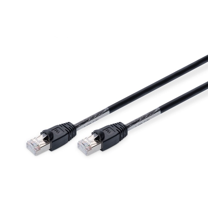 Digitus CAT6 S-FTP Patch Cable 1m Black, 149941, Hálózati kábelek