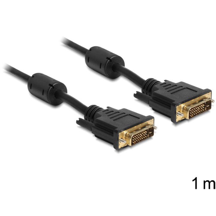 DeLock DVI-D (Dual Link) 24+1 male > DVI-D (Dual Link) 24+1 male 3m cable Black, 108749, Kábel