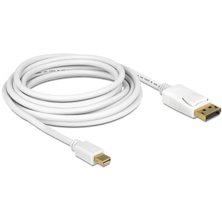 Cablu, Delock, Displayport, 3 m, Alb