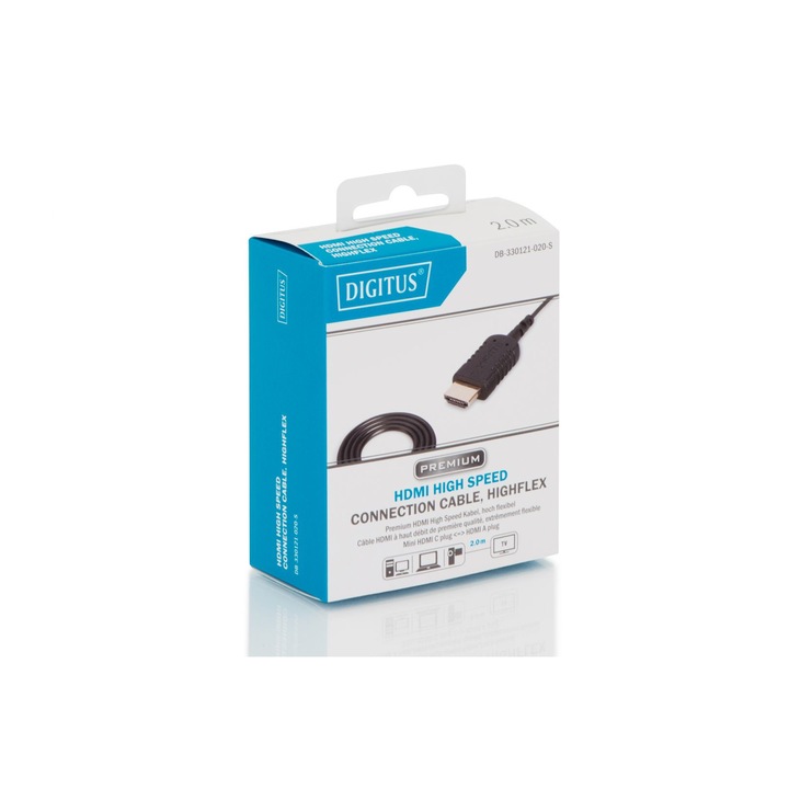 Cablu Digitus, HDMI High Speed tip C - A