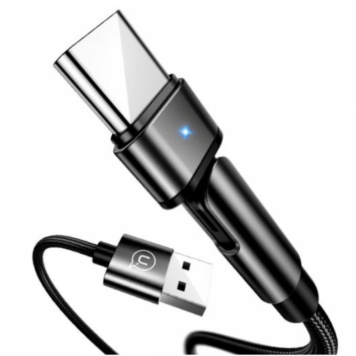 Cablu de incarcare rotativ Usams U60 Type-C, 1m, Negru