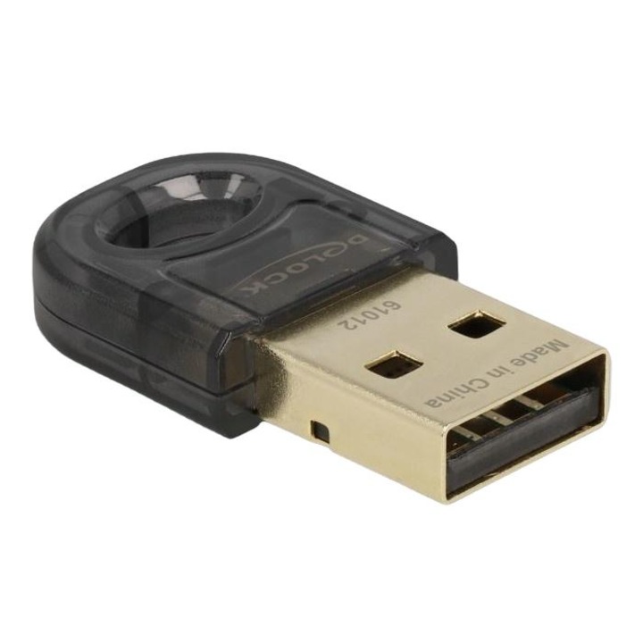 USB адаптер, DeLock, Bluetooth 5.0, черен