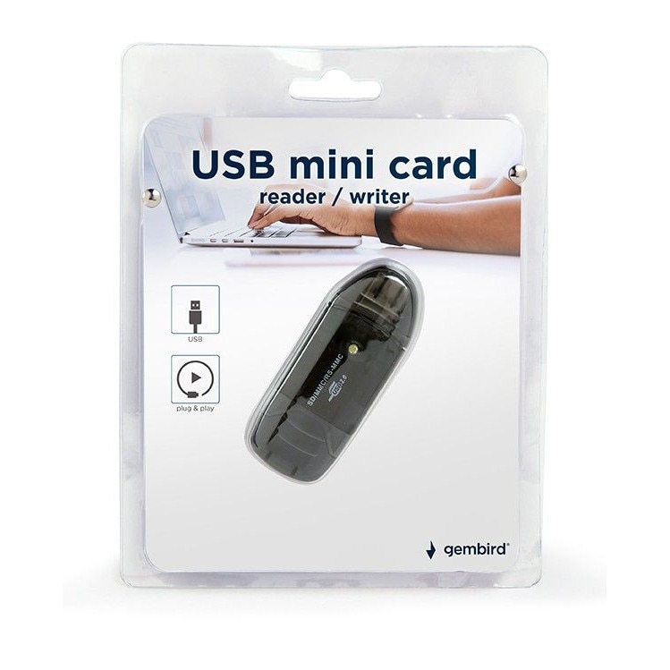 Мини USB четец на карти, Gembird, прозрачен - eMAG.bg