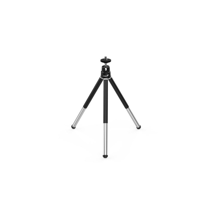 Trepied pentru camera digitala, Genius, Aluminiu, Inaltime maxima 25 cm, Negru