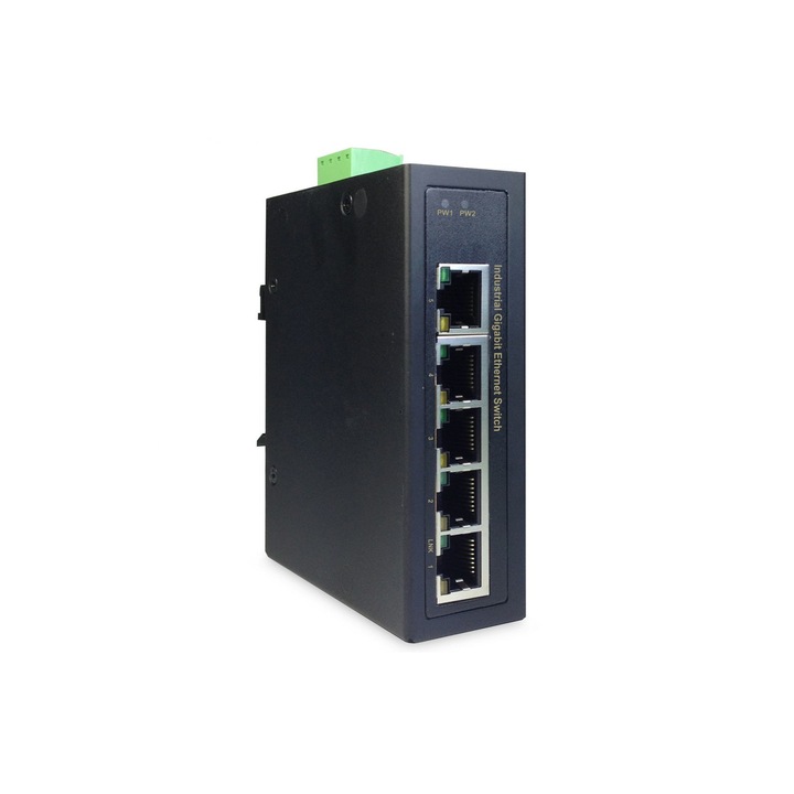 Comutator industrial Gigabit Ethernet, Digitus, negru