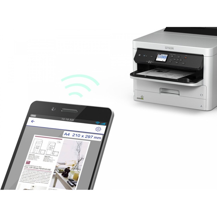 Imprimanta multifunctionala Epson WorkForce Pro WF-M5299DW, cerneala, alb-negru