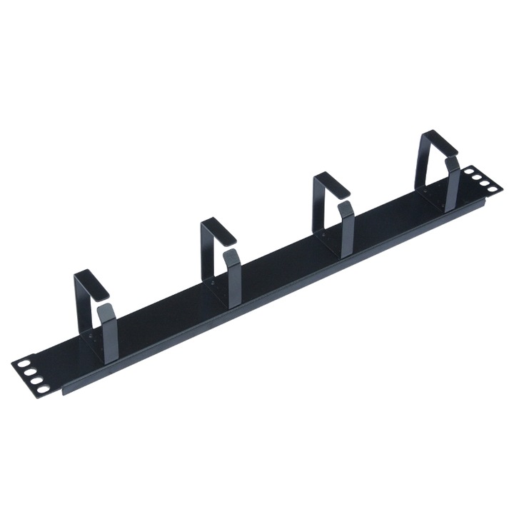 1U fém szekrényes kábelrendező, WP Rack, 483x42mm, Fekete
