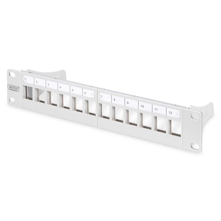 Digitus 12-port Patch Panel 1U Grey, 150546, Patch panel