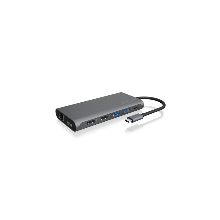 Docking station Raidsonic, IcyBox, IB-DK4050-CPD, USB Type-C, Argintiu
