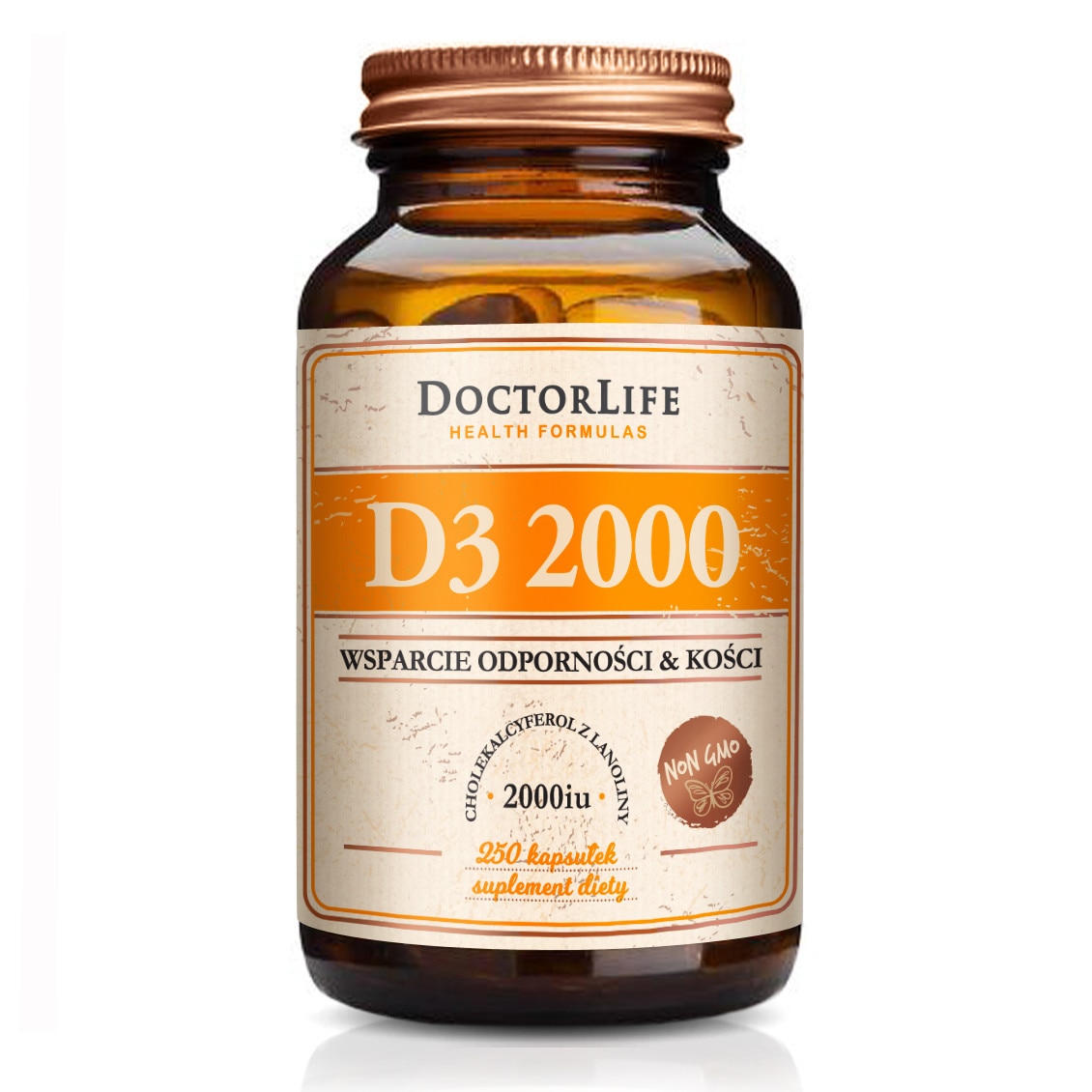 Хранителна добавка витамин D3, DoctorLife, 2000 IU, 120 меки капсули ...