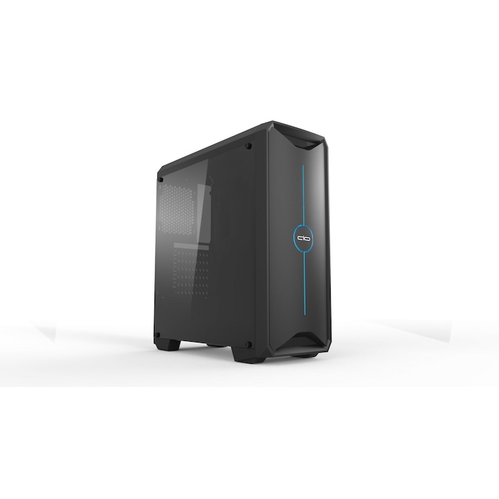 EVOLVEO Xenon, carcasa ATX, 4 ventilatoare ARGB 120 mm, panou frontal cu plasa pentru fluxul de aer, negru
