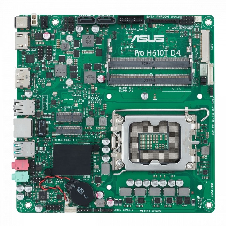 Дънна платка, Asus, PRO H610T D4-CSM, Mini ITX