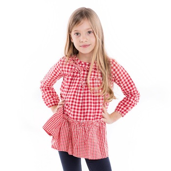 Bluza in carouri pentru fete,din bumbac, Yolka, 5 ani Bluza in carouri pentru fete,din bumbac, Yolka, 5 ani