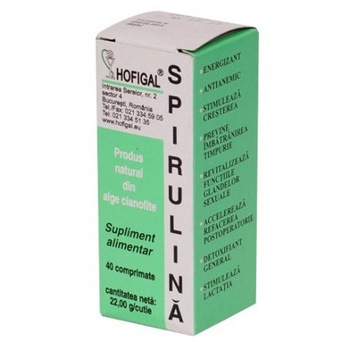 Supliment alimentar Spirulina 200 mg 40 comprimate Hofigal Supliment alimentar Spirulina 200 mg 40 comprimate Hofigal