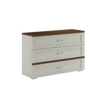 Comoda 3 Sertare Dormitor Melody, Pal Melaminat 16 - 22 mm, Cant ABS 0.4 mm, White Douglas/Walnut Comoda 3 Sertare Dormitor Melody, Pal Melaminat 16 - 22 mm, Cant ABS 0.4 mm, White Douglas/Walnut