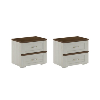 Set 2 Noptiere Dormitor Melody, Pal Melaminat 16 - 22 mm, Cant ABS 0.4 mm, White Douglas/Walnut Set 2 Noptiere Dormitor Melody, Pal Melaminat 16 - 22 mm, Cant ABS 0.4 mm, White Douglas/Walnut