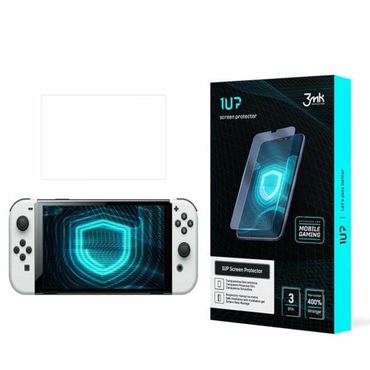 3 védelemből és 3 tisztítókészletből álló készlet Nintendo Switch Oled, 3MK-hoz