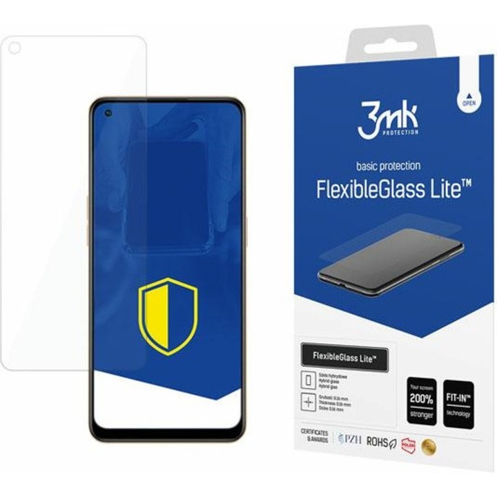 Folie protectie telefoane 3MK FlexibleGlass Lite, 0.16mm, set complet, pentru Oppo Reno 7