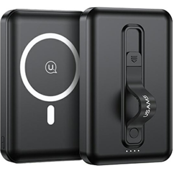 Powerbank USAMS PB64, Безжично магнитно бързо зареждане, 10000mAh 20W QC3.0+PD, Черен, 10KCD17301 (US-CD173)