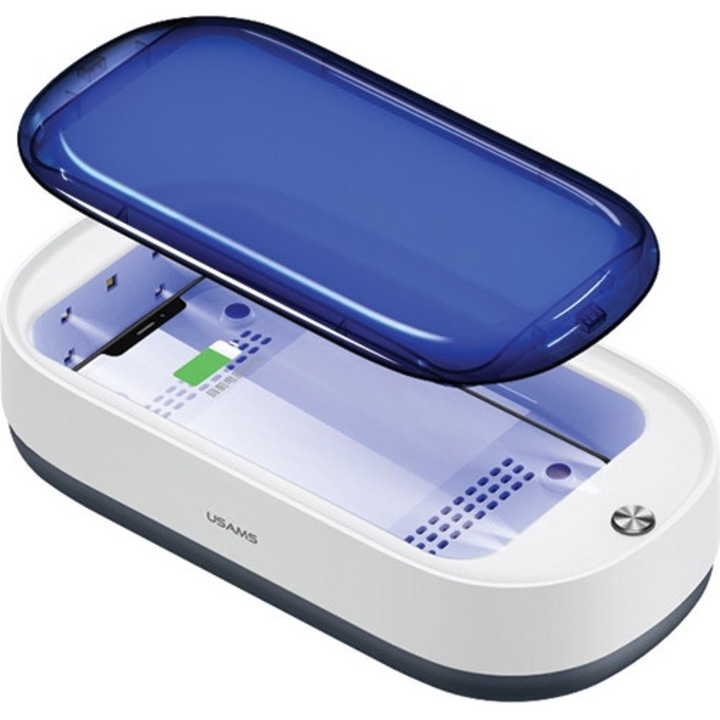 USAMS UV-C стерилизатор с безжично зареждане 15W бял ZB151XDH01 (US-ZB151)