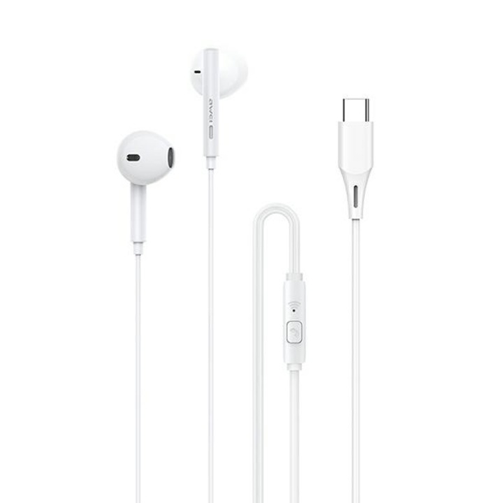 Sztereó fejhallgató AWEI PC-1T USB-C fehér