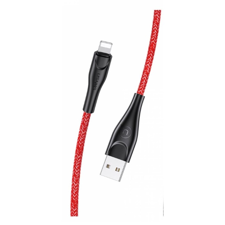 USAMS Braided U41 Lightning kábel 1m 2A Fast Charge SJ391USB02 (US-SJ391) piros