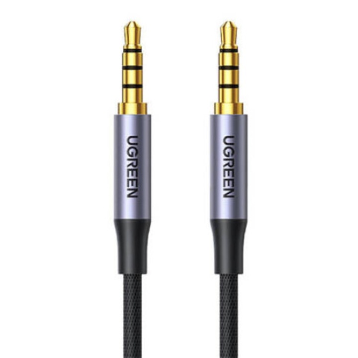 Cablu audio UGREEN AV183, 1x tata jack 3.5 mm la 1x tata jack 3.5 mm, 1m, Negru
