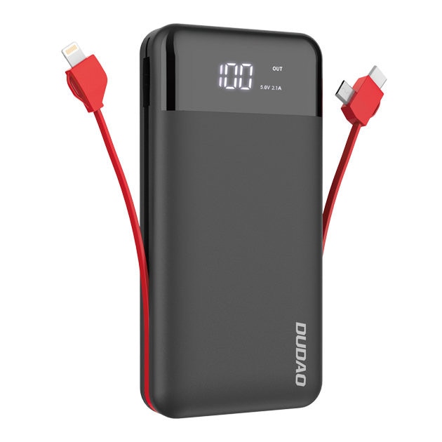 Powerbank Dudao K1Pro 20000mAh Cu Cabluri Incorporate Negru (K1Pro ...