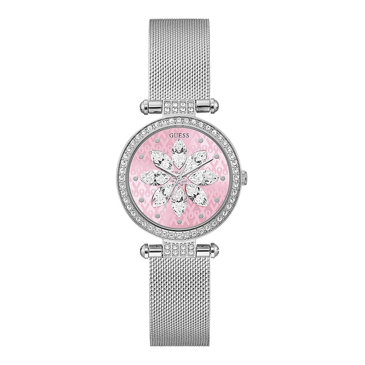 Дамски часовник, Guess, фондация Get in Touch, 32 мм, сребро