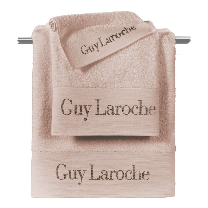 Комплект 3 хавлиени кърпи, Guy Laroche, памук, бежово