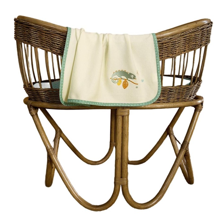 Paturica pentru bebelusi Nima, Cute Chameleon, 80x110cm si 110x140cm, verde-galben