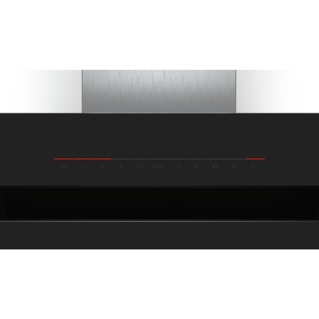 Hota incorporabila decorativa Bosch DWK98JQ60, Putere de absorbtie 840 mc/h, 1 motor, 90 cm, Negru