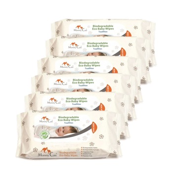 Pachet promo 6 buc servetele umede biodegradabile pentru bebelusi Mommy Care Pachet promo 6 buc servetele umede biodegradabile pentru bebelusi Mommy Care