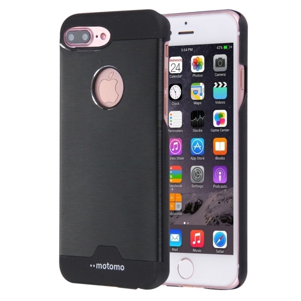 Capac de protectie Apple iPhone 7 Plus, Motomo V1 Hybrid (aluminiu si plastic), Black
