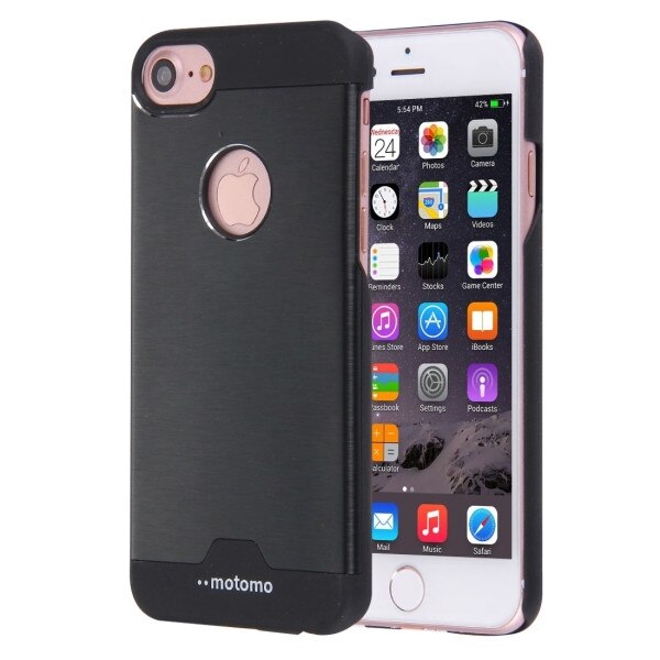 Capac de protectie Motomo V1 Hybrid (aluminiu si plastic) pentru Apple iPhone 7, Black
