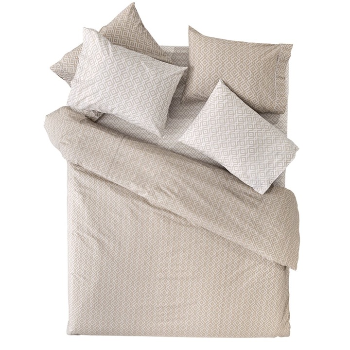 Lenjerie de pat Set 3 piese, Guy Laroche, 100% bumbac percal, alb, dimensiuni variate