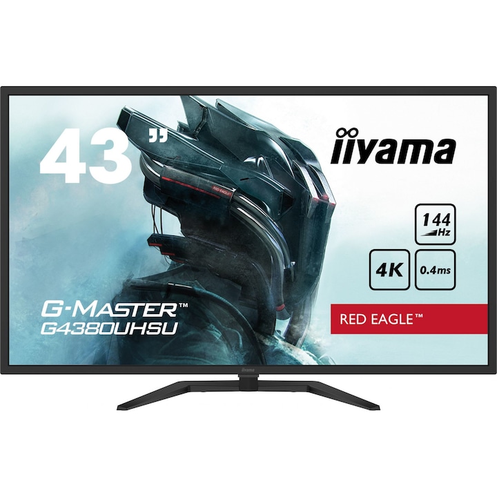 Monitor, Iiyama, 42,5", 2XHDMI, 4K, LED, 3840x2160, 16:9, fekete