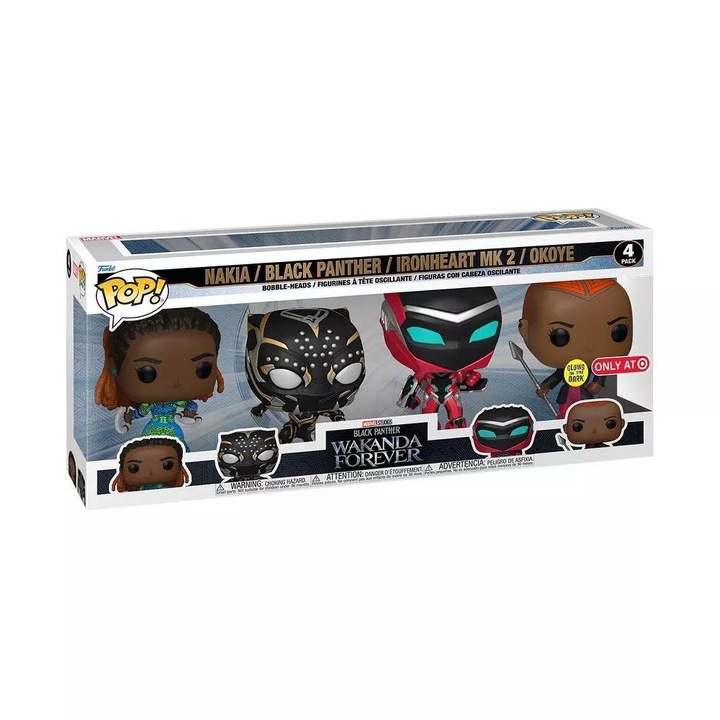 Комплект от 4 фигурки на Черната пантера Wakanda Forever, Funko POP, Multicolor