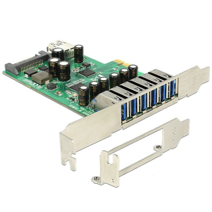 Card PCI Express DeLock, USB 3.0, Low Profile