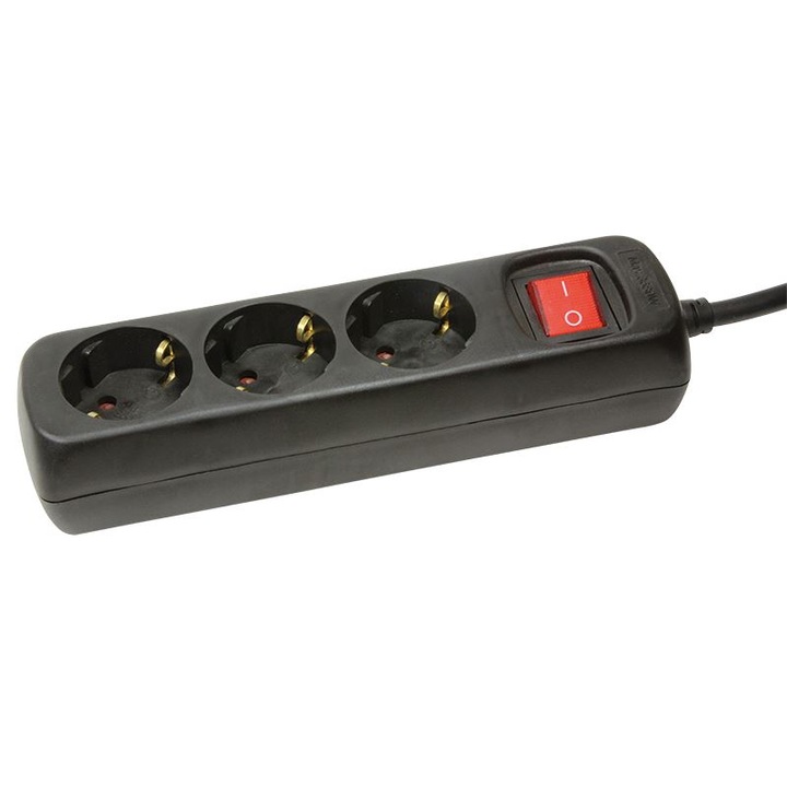 Logilink LPS206B 3-as csatlakozó elosztó kapcsolóval 1,4m Black (CPX2955705)