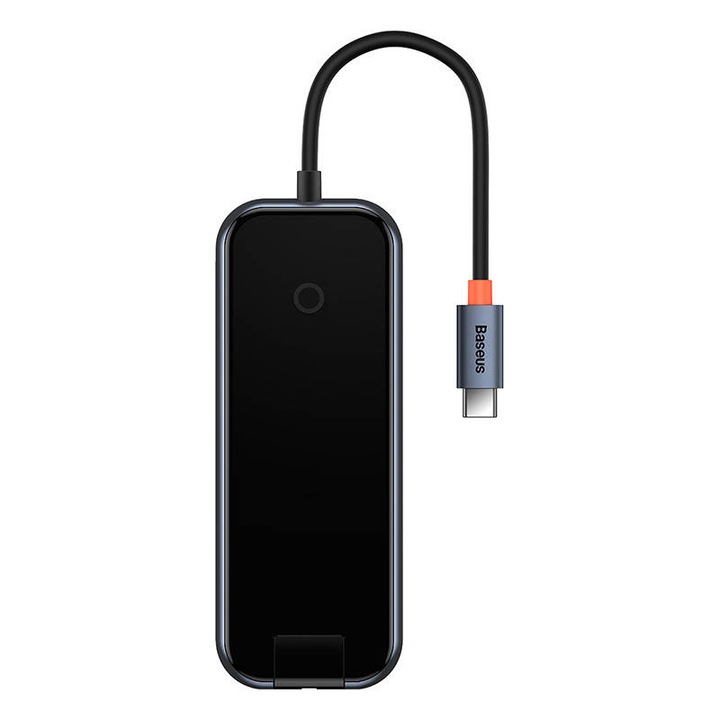 Хъб 5 в 1 Baseus AcmeJoy Series USB-C - 2xUSB 3.0 + USB 2.0 + USB-C PD + RJ45 (сив)