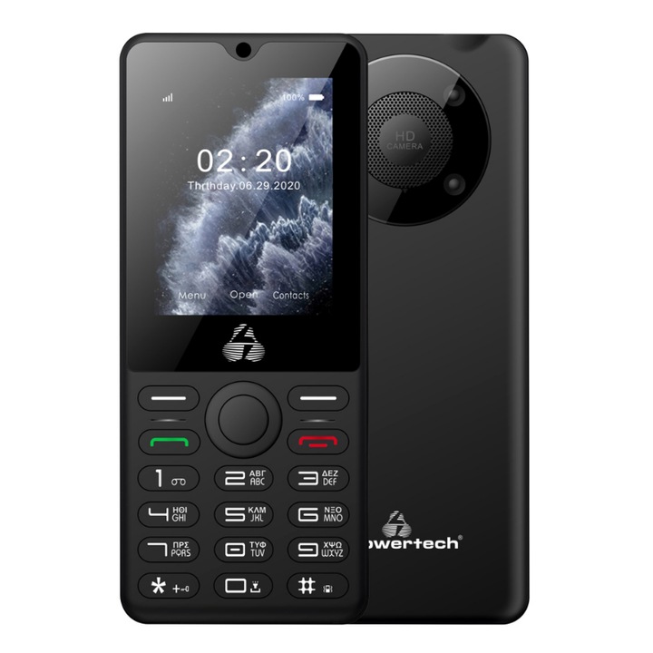 Telefon mobil, PowerTech, Milly Big II, 2.4", Obiectiv, Negru