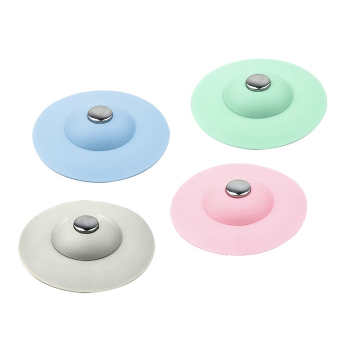 Dop sifon Flex Drain Stop cu fixator de par, Silicon, Multicolor