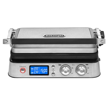 Gratar electric De'Longhi CGH1020D, 1800 W, 6 Programe, Display LED, Termostat, Placi detasabile, Inox Gratar electric De'Longhi CGH1020D, 1800 W, 6 Programe, Display LED, Termostat, Placi detasabile, Inox