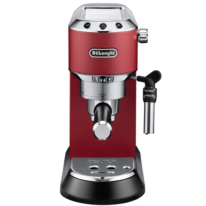 DeLonghi EC685.R Dedica karos eszpresszó kávéfőző, 1300 W, 15 bar, 1.1 literes víztartály, Piros