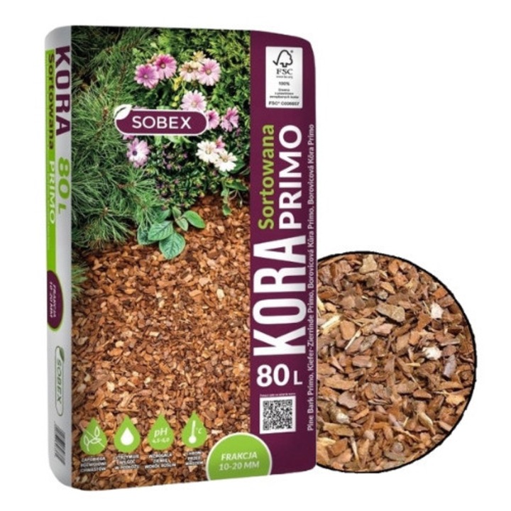 Coaja de pin de gradina, 80 l, Sobex