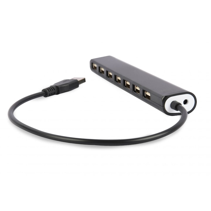 Хъб със 7 порта, Gembird, USB, черен